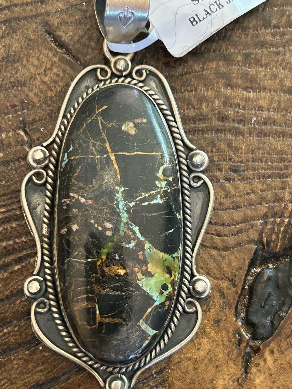 Blackjack Turquoise Sterling Silver Pendant Southwest